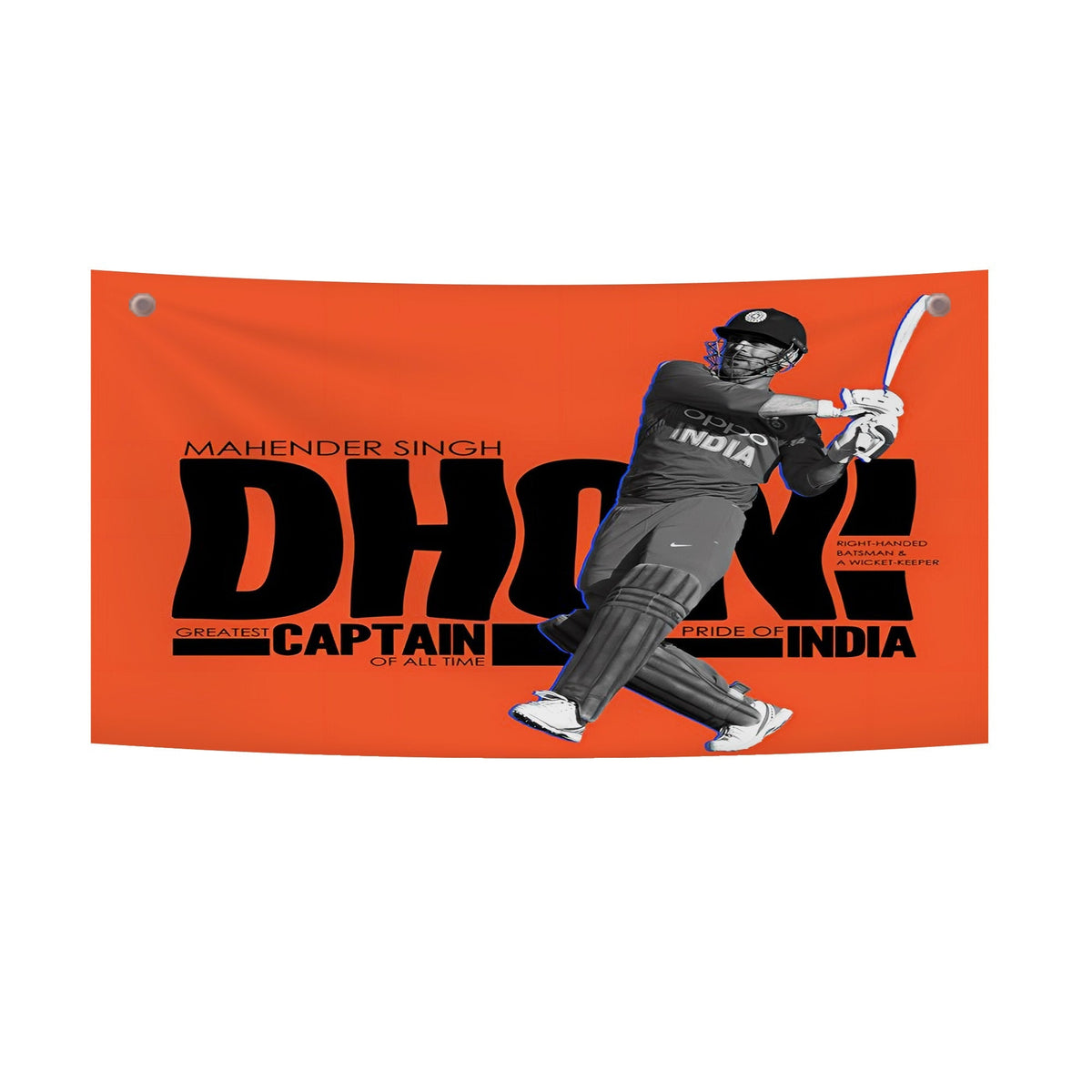 MS Dhoni Orange Power Tapestry