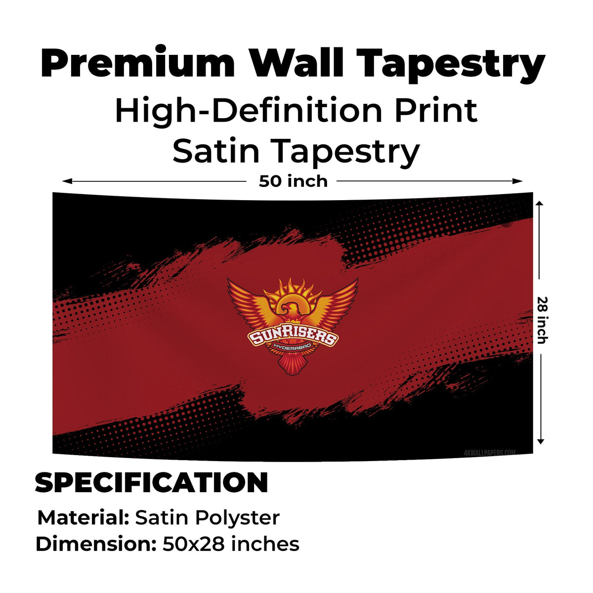 Sunrisers Hyderabad Fiery Logo Tapestry