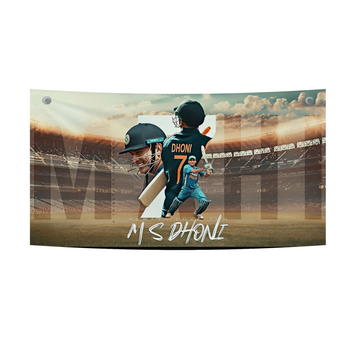 MS Dhoni Legacy Collage Tapestry