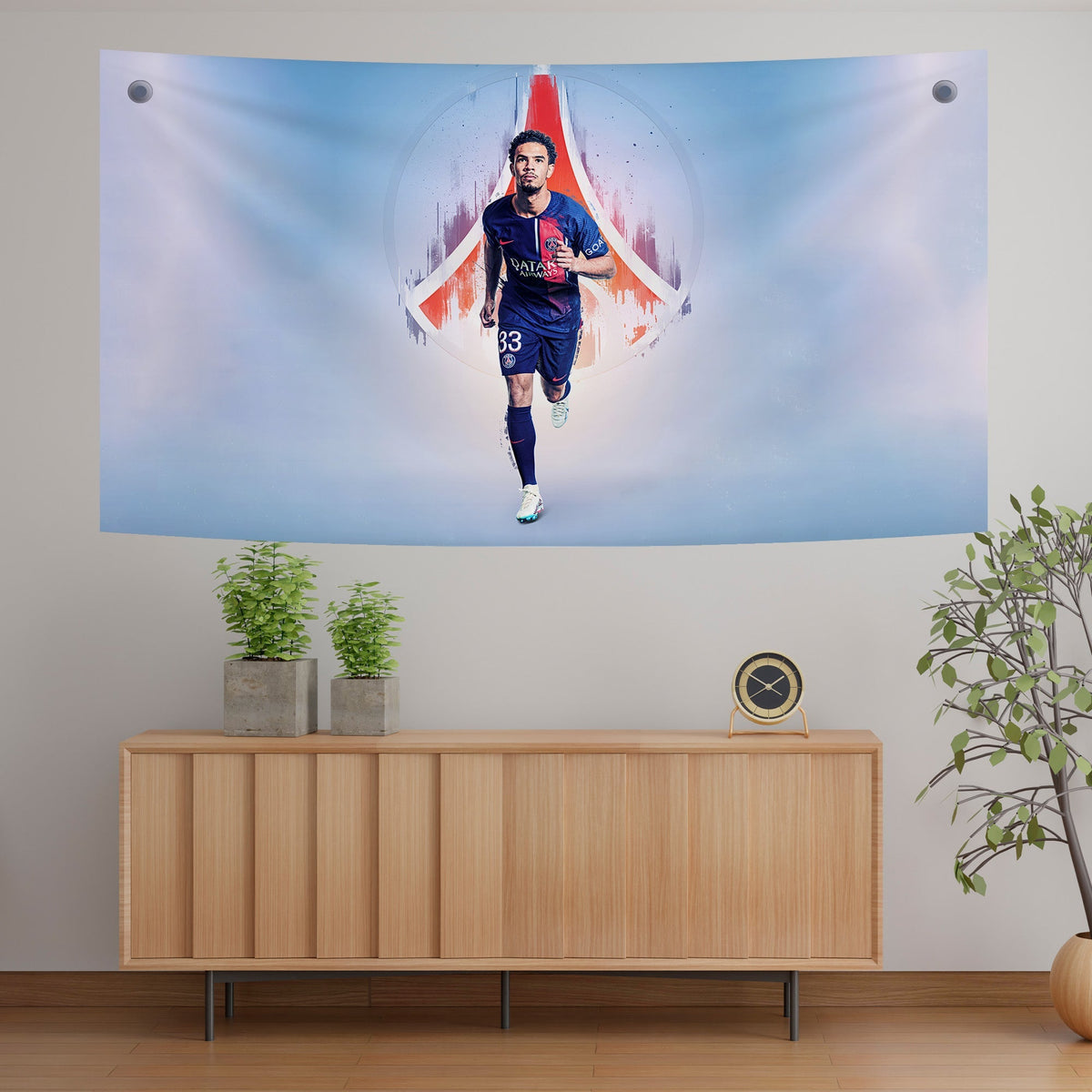 PSG Footballer Abstract Motion Tapestry