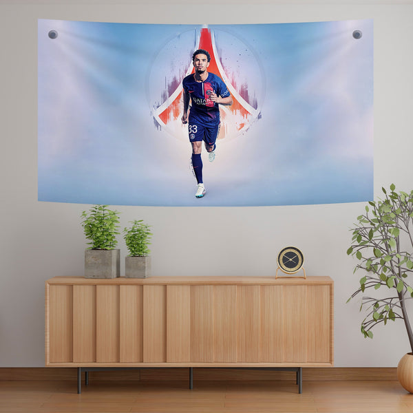 PSG Footballer Abstract Motion Tapestry