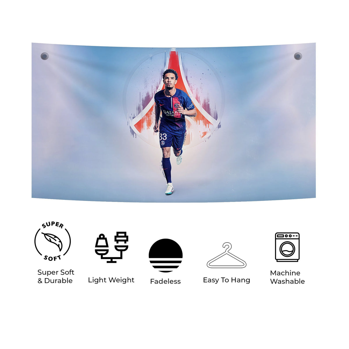 PSG Footballer Abstract Motion Tapestry