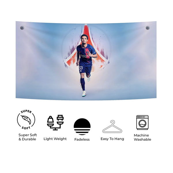 PSG Footballer Abstract Motion Tapestry