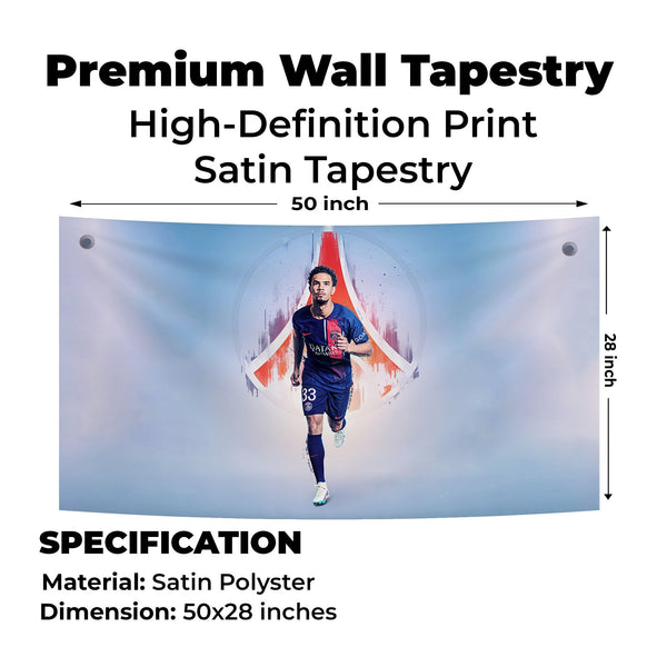 PSG Footballer Abstract Motion Tapestry