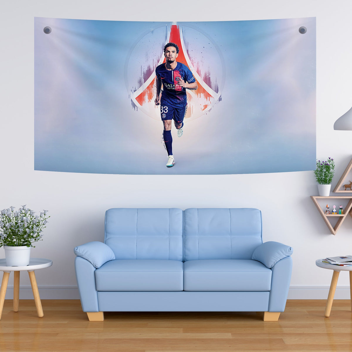 PSG Footballer Abstract Motion Tapestry