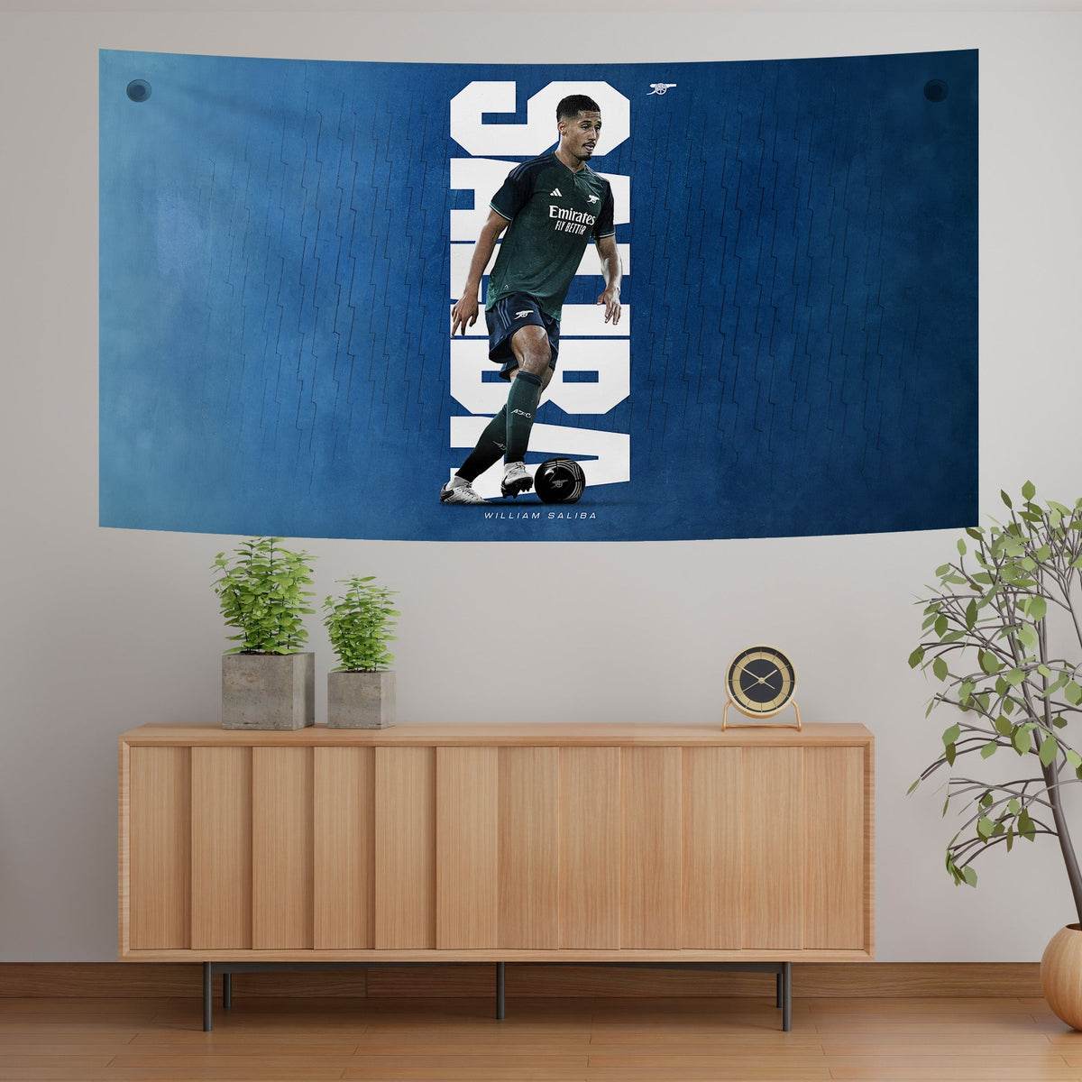 William Saliba Arsenal Action Tapestry