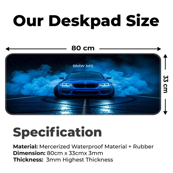 BMW M5 Blue Night Drift Performance Deskmat