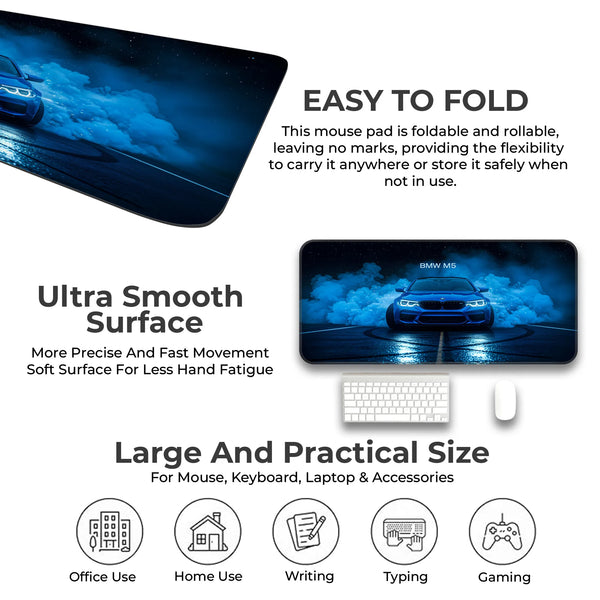BMW M5 Blue Night Drift Performance Deskmat
