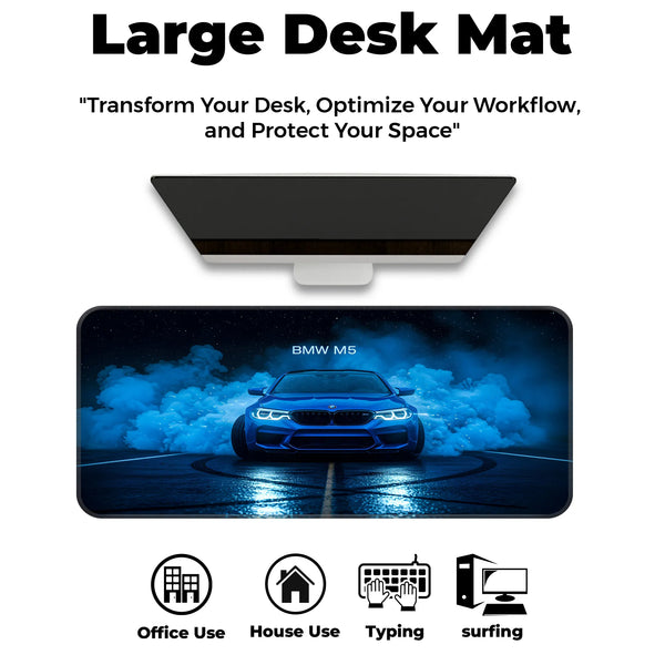 BMW M5 Blue Night Drift Performance Deskmat