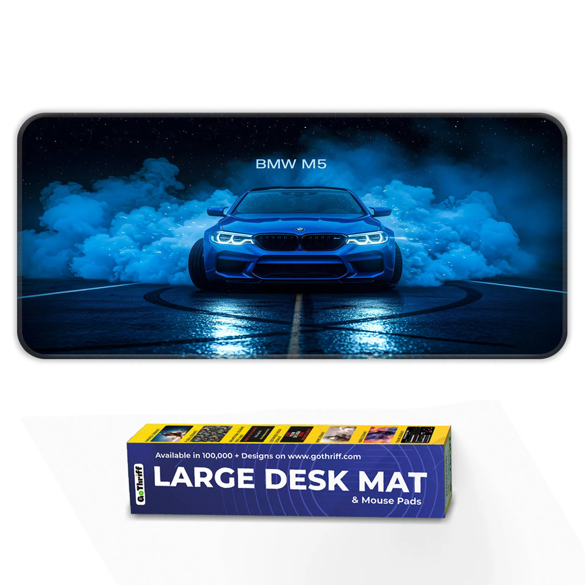 BMW M5 Blue Night Drift Performance Deskmat