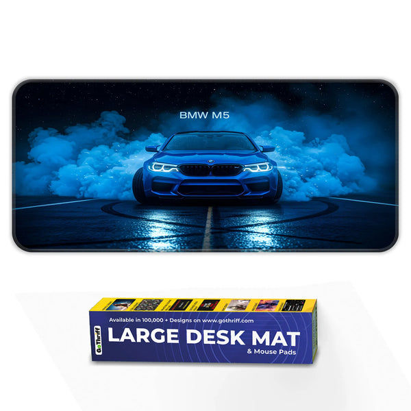 BMW M5 Blue Night Drift Performance Deskmat