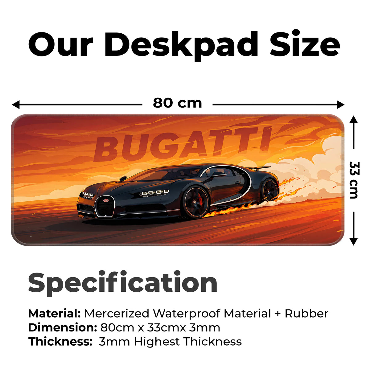 Bugatti Supercar Drift Black Edition Deskmat