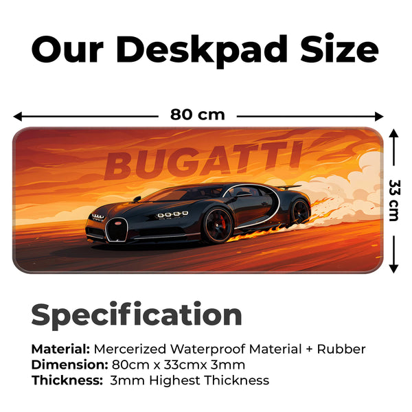 Bugatti Supercar Drift Black Edition Deskmat