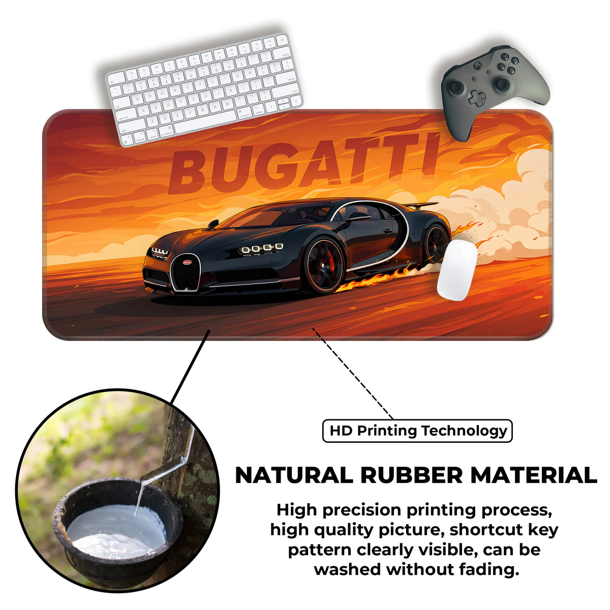 Bugatti Supercar Drift Black Edition Deskmat