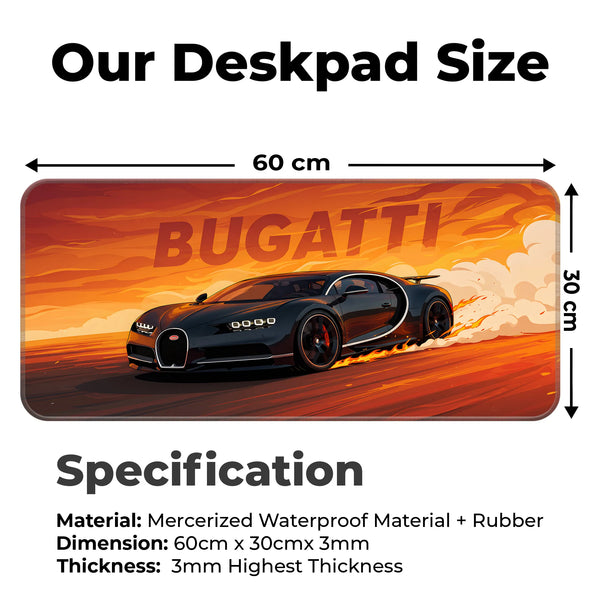 Bugatti Supercar Drift Black Edition Deskmat