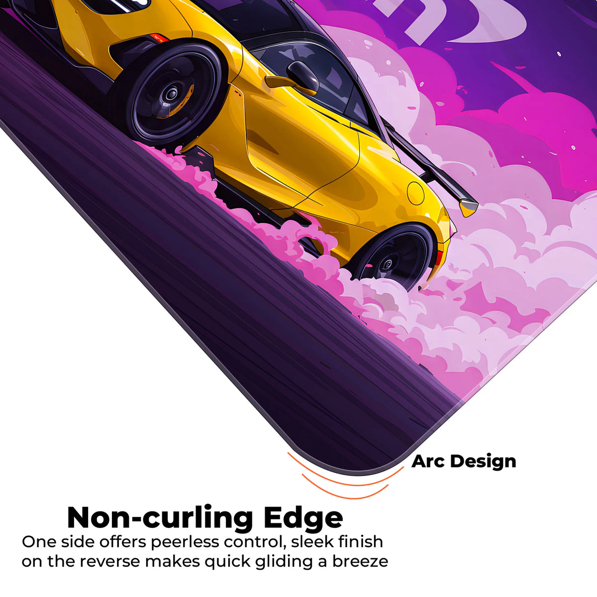 McLaren Yellow Drift Racing Supercar Deskmat