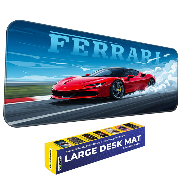 Ferrari Red Supercar Drift Racing Deskmat