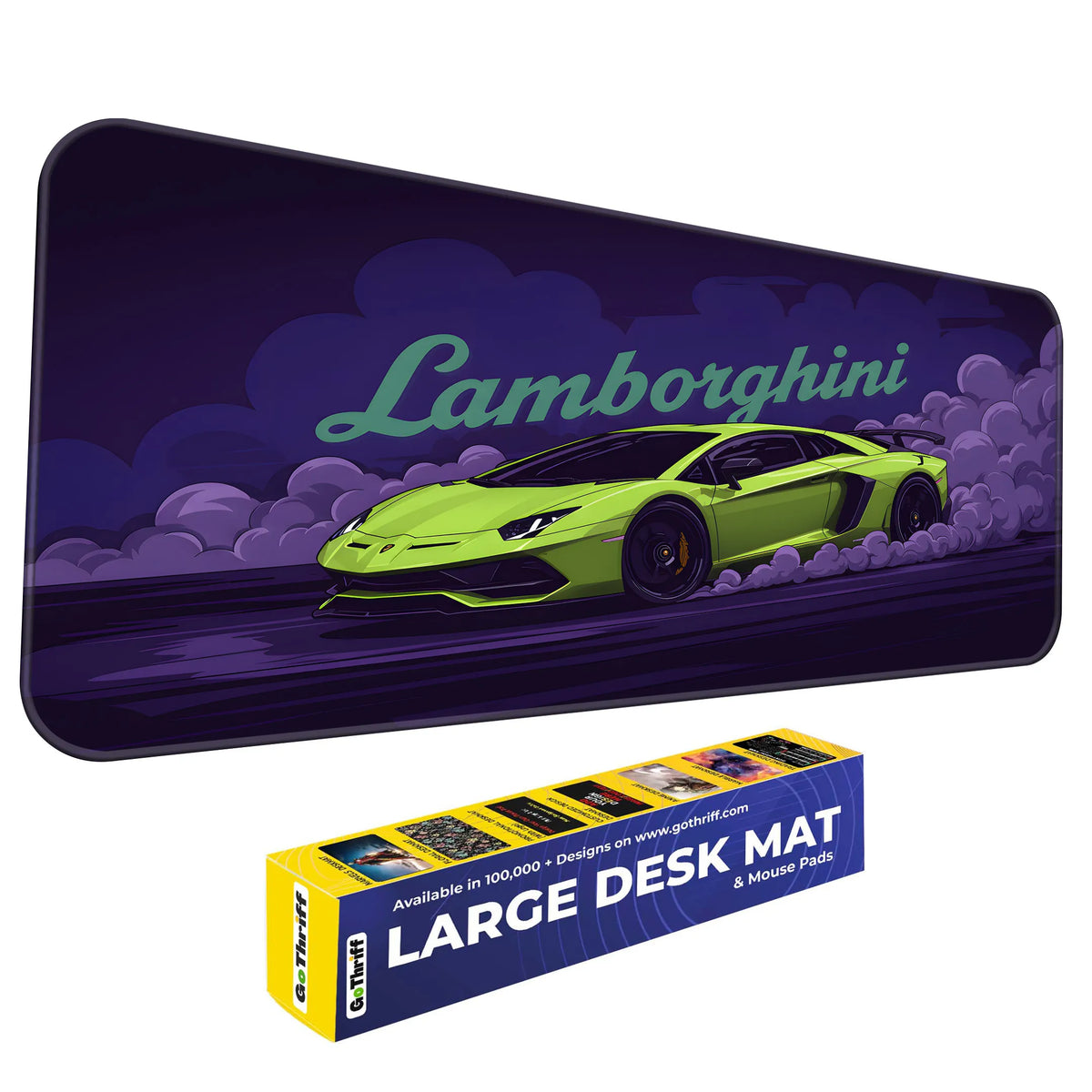 Lamborghini Green Drift Racing Supercar Deskmat