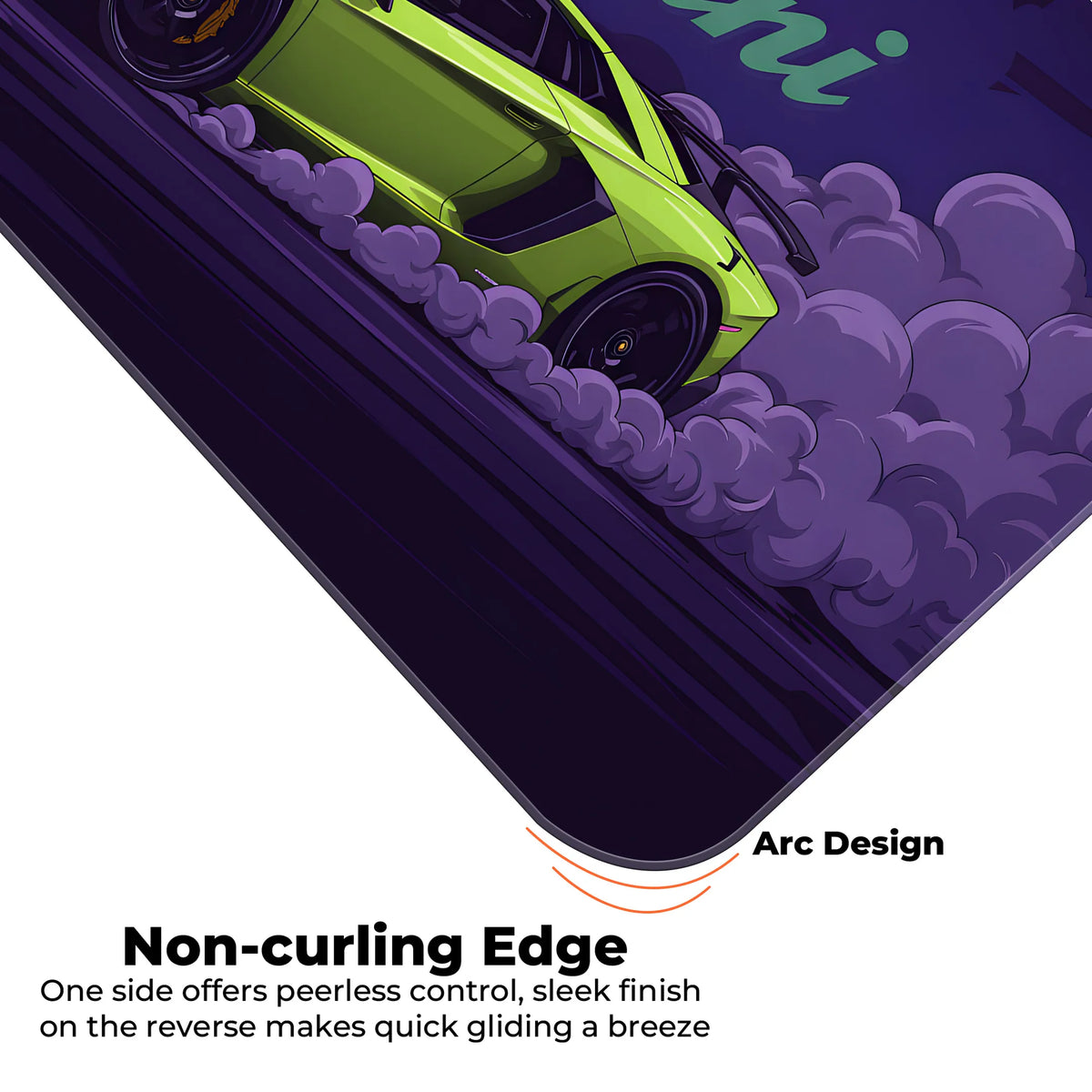 Lamborghini Green Drift Racing Supercar Deskmat