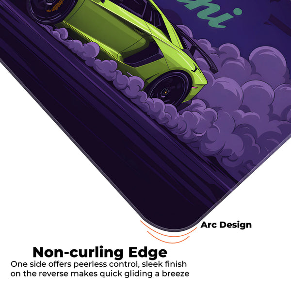 Lamborghini Green Drift Racing Supercar Deskmat