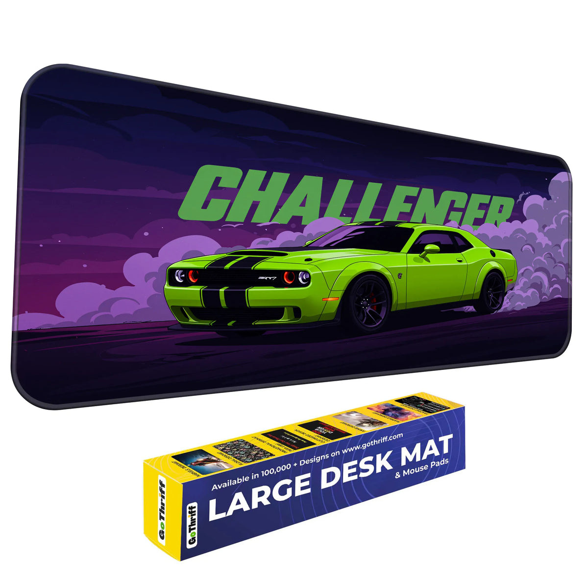 Dodge Challenger Green Drift Racing Deskmat