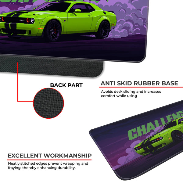 Dodge Challenger Green Drift Racing Deskmat
