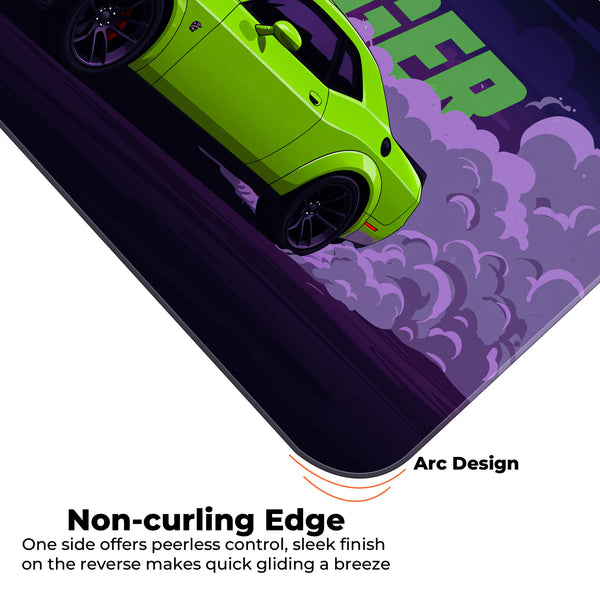 Dodge Challenger Green Drift Racing Deskmat