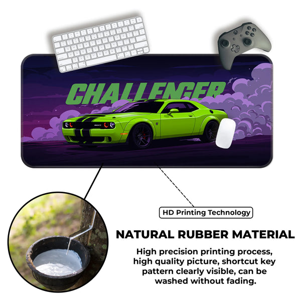 Dodge Challenger Green Drift Racing Deskmat