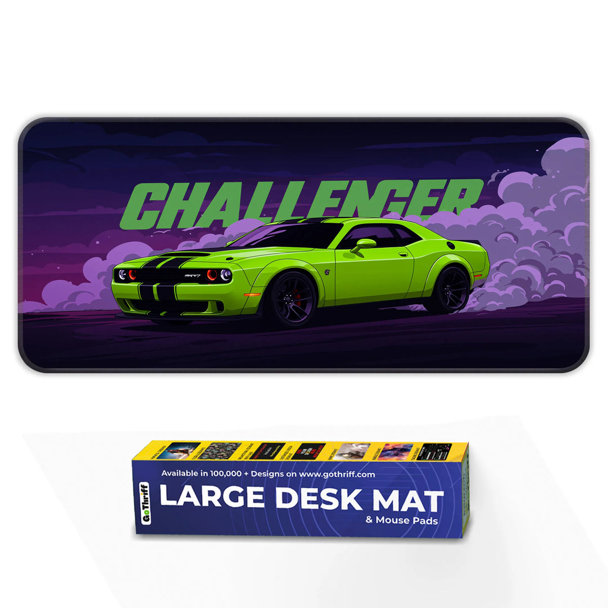 Dodge Challenger Green Drift Racing Deskmat