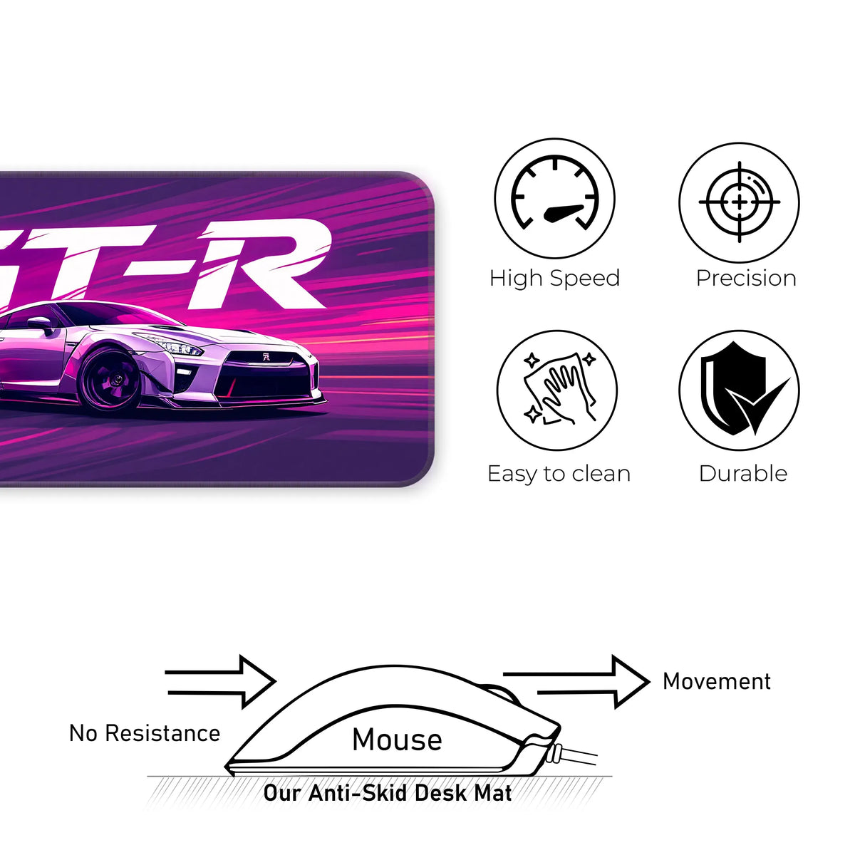 Nissan GT-R Pink Drift Racing Supercar Deskmat