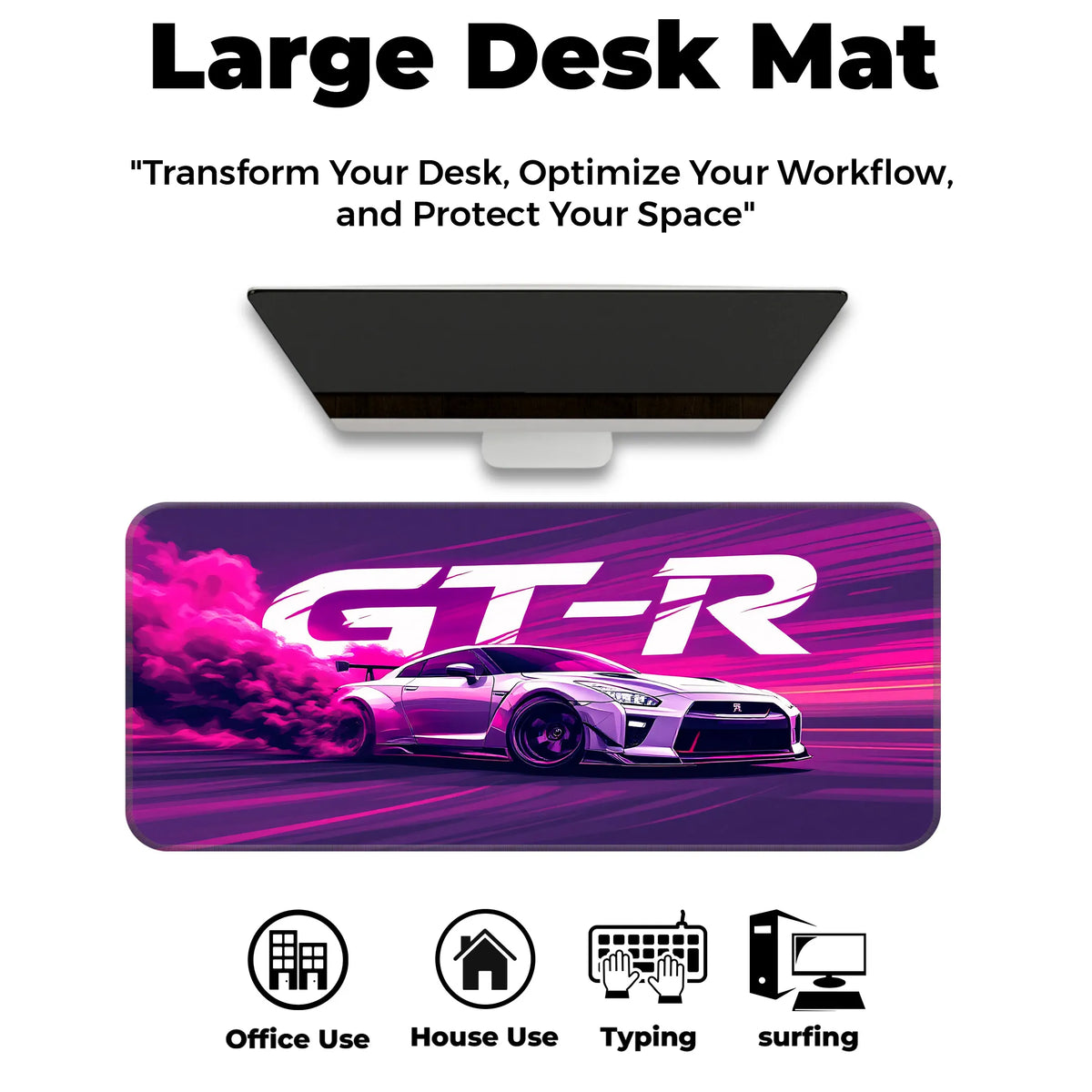 Nissan GT-R Pink Drift Racing Supercar Deskmat