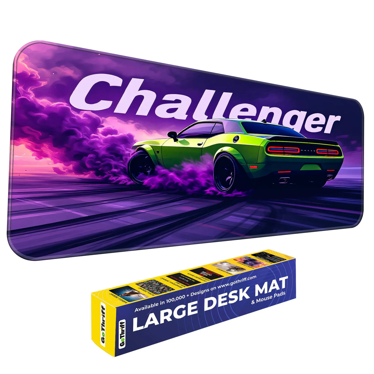 Dodge Challenger Green Drift Muscle Car Deskmat