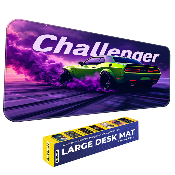 Dodge Challenger Green Drift Muscle Car Deskmat