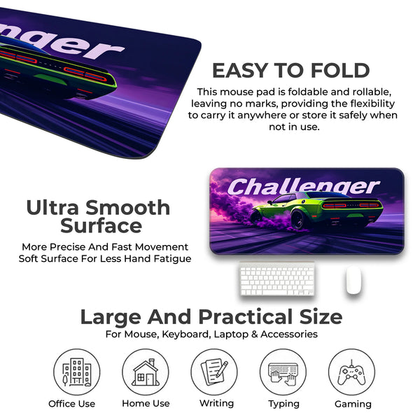 Dodge Challenger Green Drift Muscle Car Deskmat