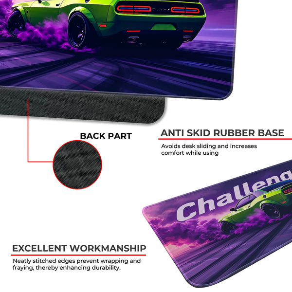 Dodge Challenger Green Drift Muscle Car Deskmat