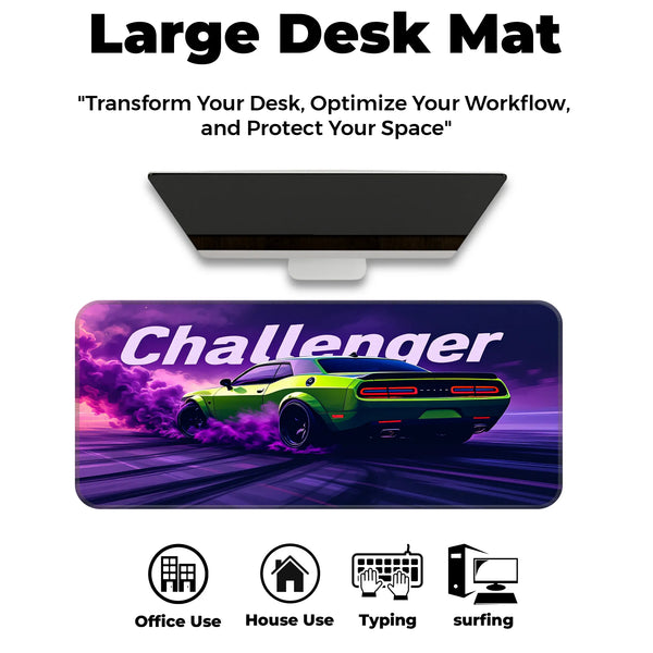 Dodge Challenger Green Drift Muscle Car Deskmat