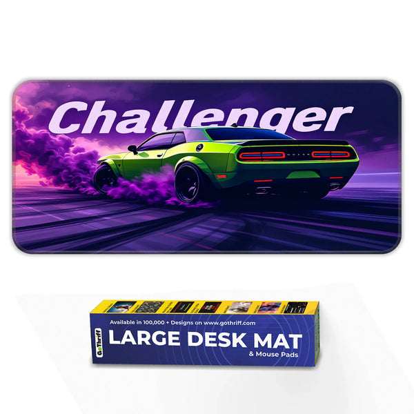 Dodge Challenger Green Drift Muscle Car Deskmat