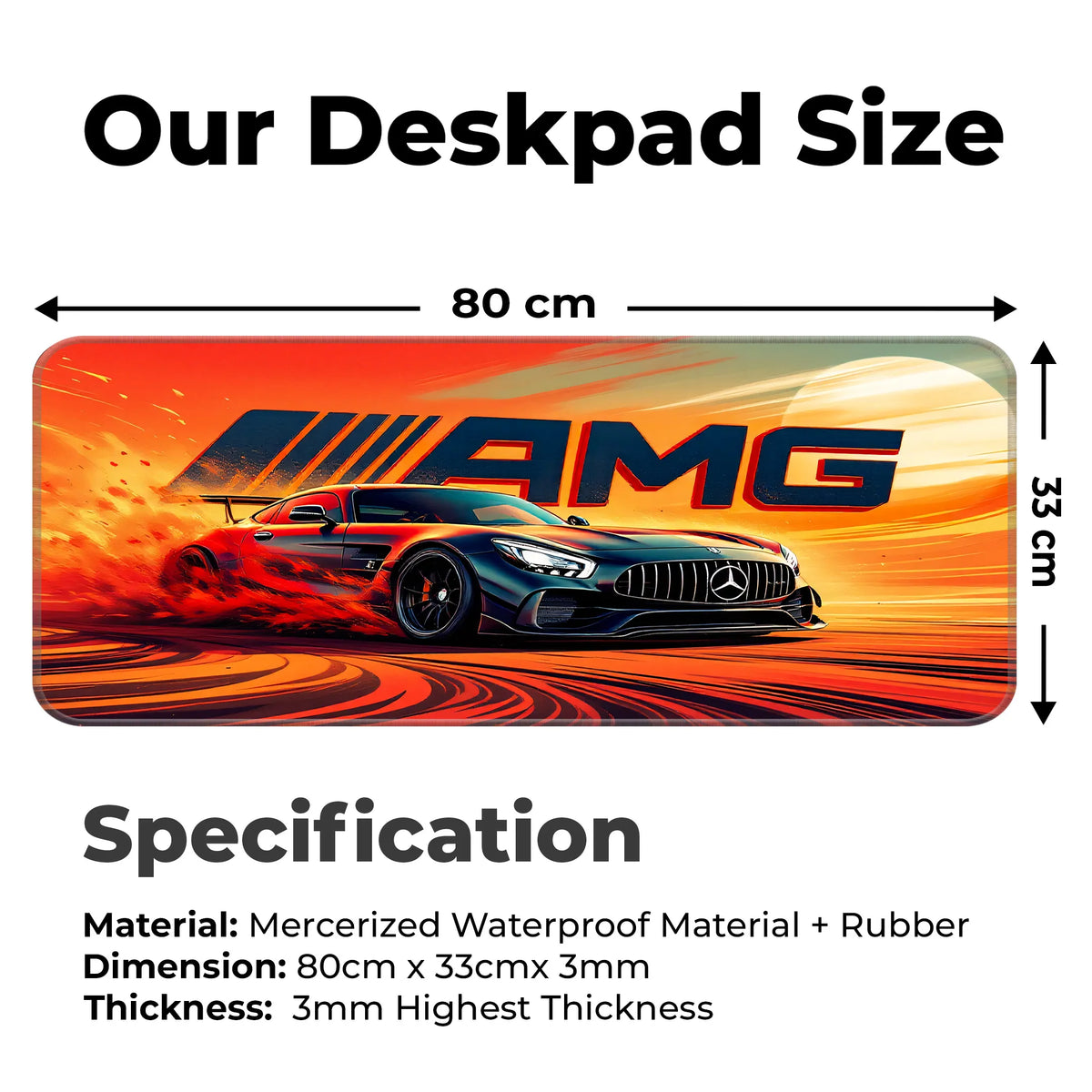 Mercedes AMG Black Drift Racing Supercar Deskmat