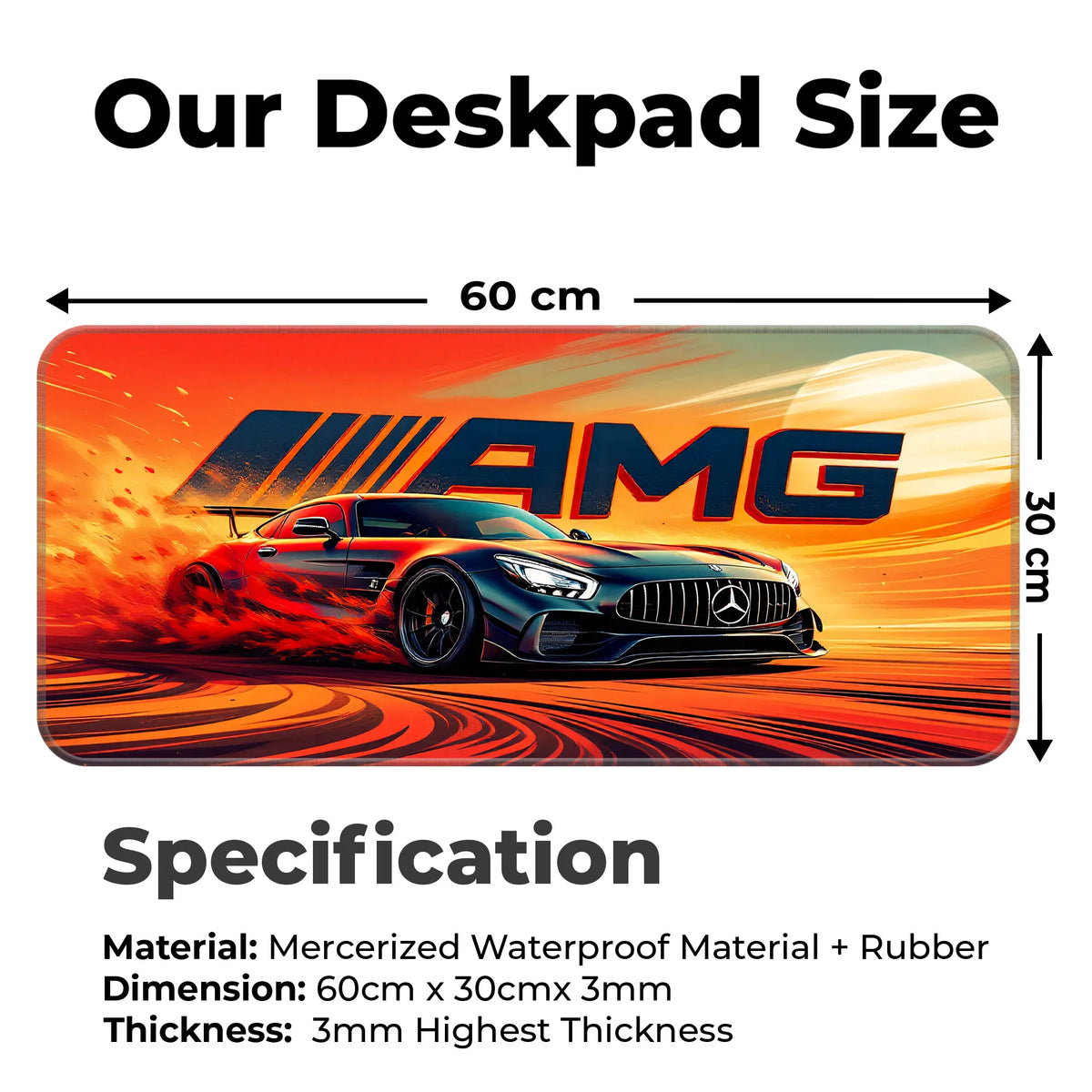 Mercedes AMG Black Drift Racing Supercar Deskmat