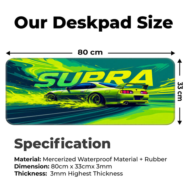 Toyota Supra Green Drift JDM Racing Deskmat