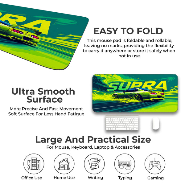 Toyota Supra Green Drift JDM Racing Deskmat