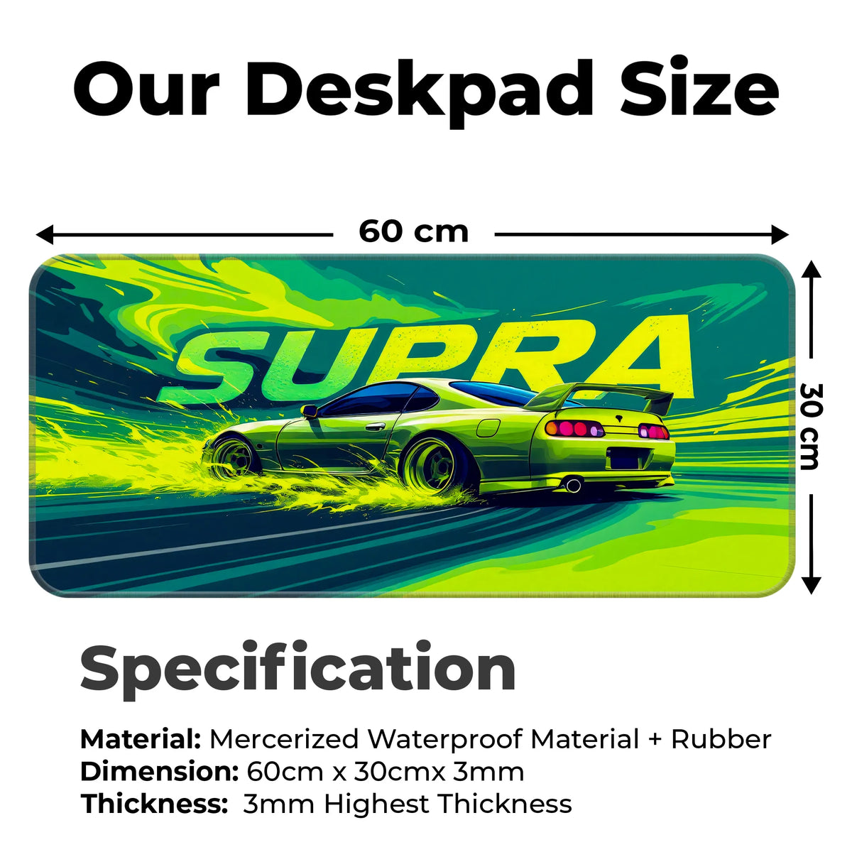 Toyota Supra Green Drift JDM Racing Deskmat