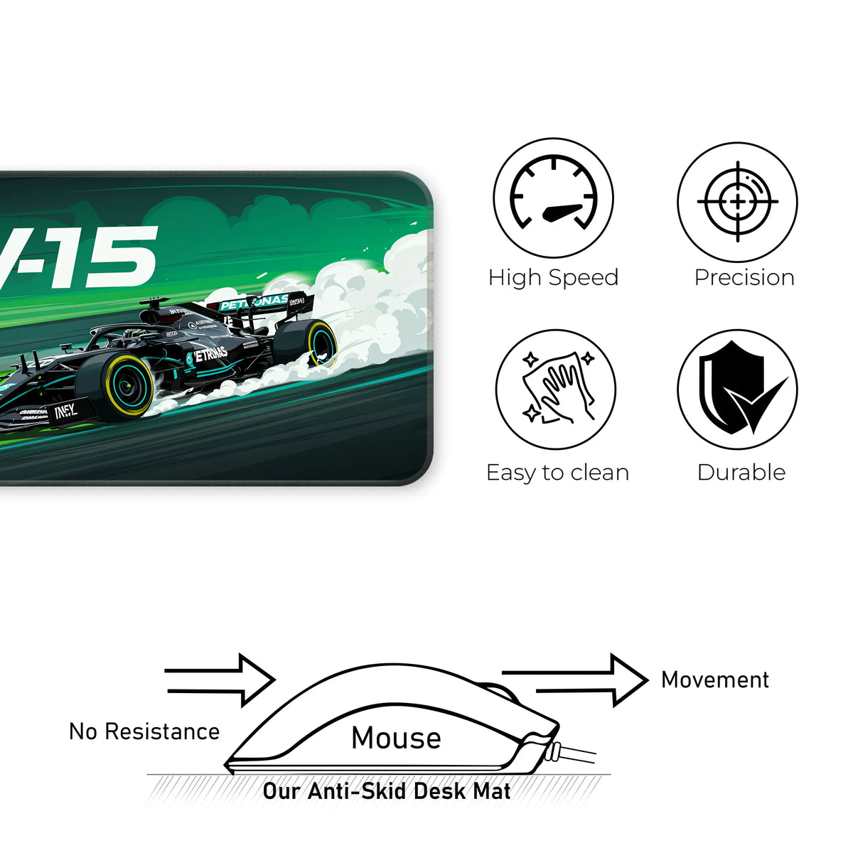 Mercedes W15 Formula 1 Racing Deskmat
