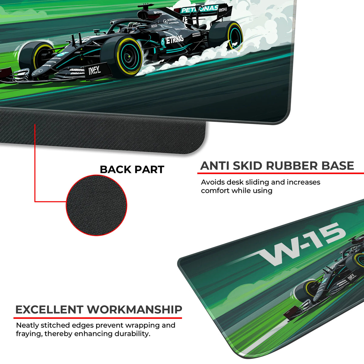 Mercedes W15 Formula 1 Racing Deskmat