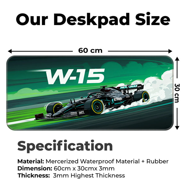 Mercedes W15 Formula 1 Racing Deskmat