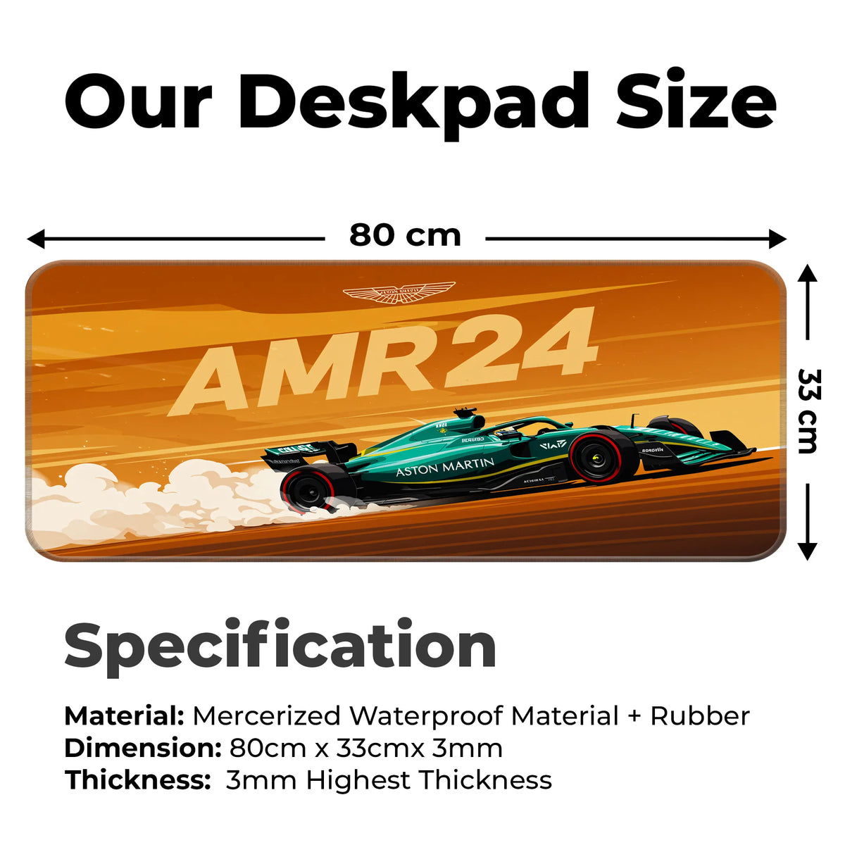 Aston Martin AMR24 Formula 1 Racing Deskmat
