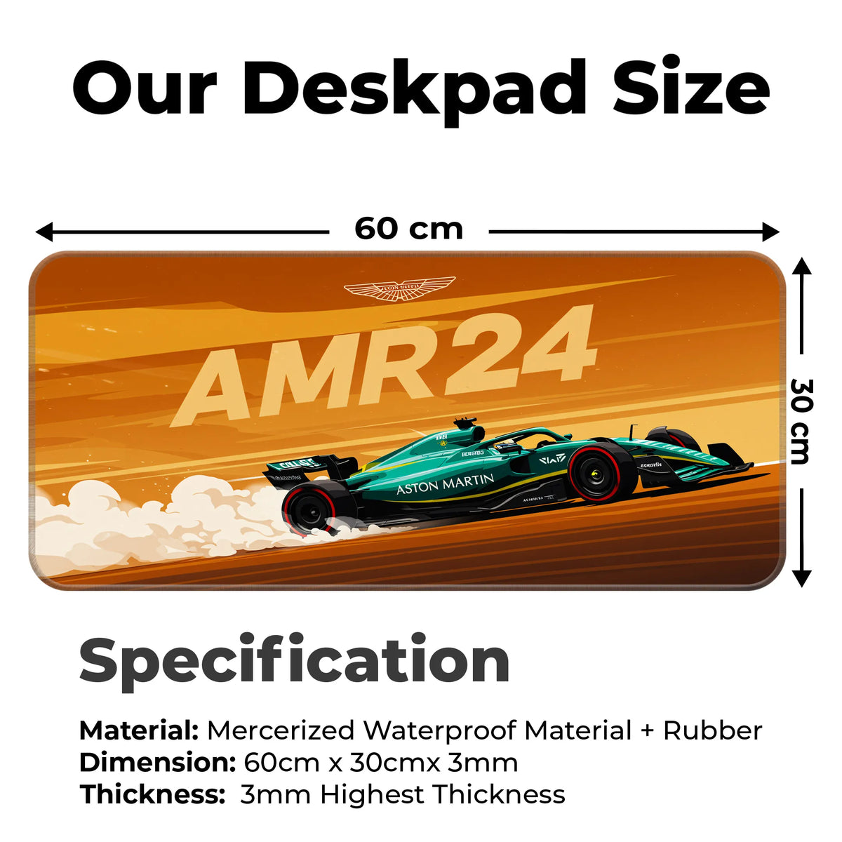 Aston Martin AMR24 Formula 1 Racing Deskmat