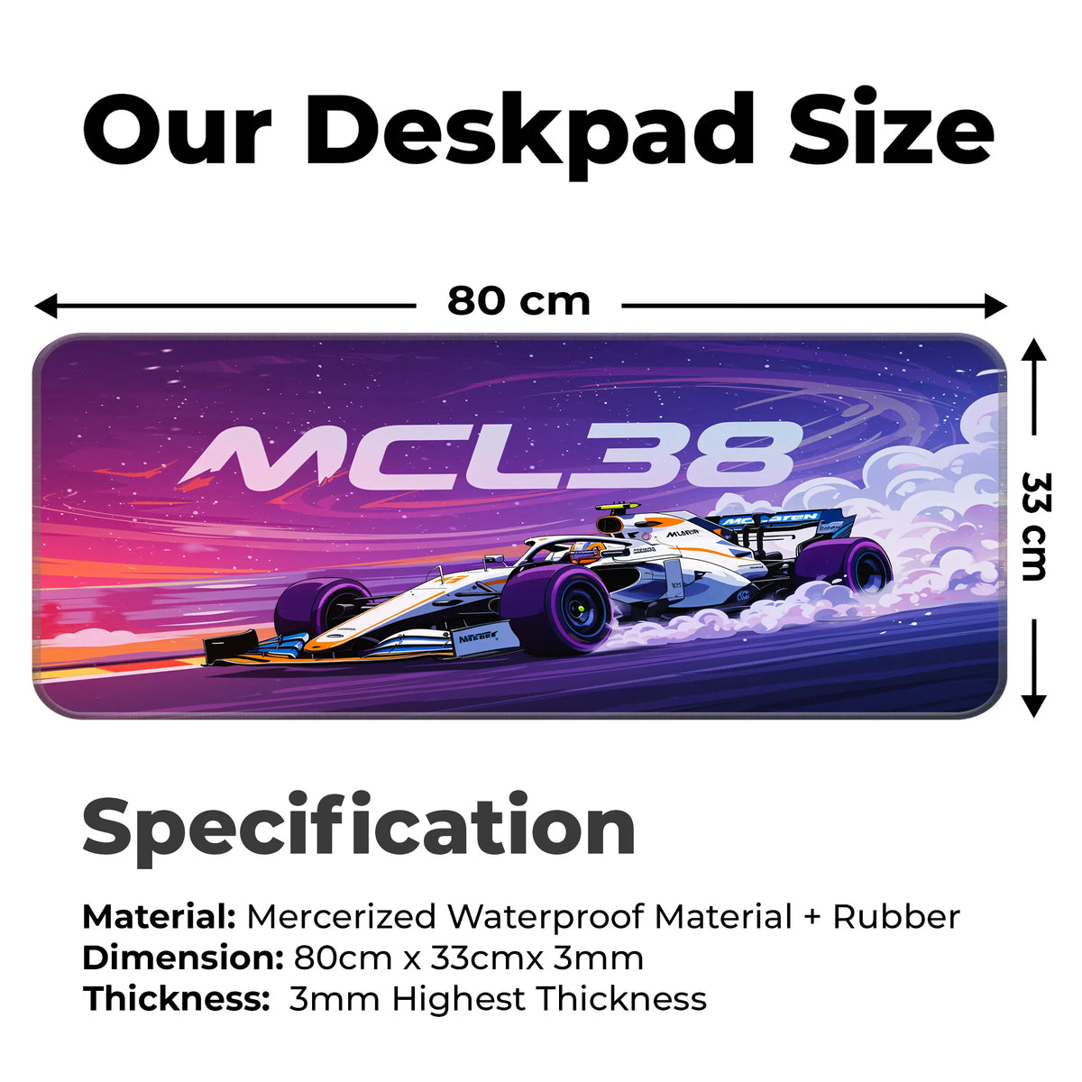 McLaren MCL38 Formula 1 Racing Deskmat