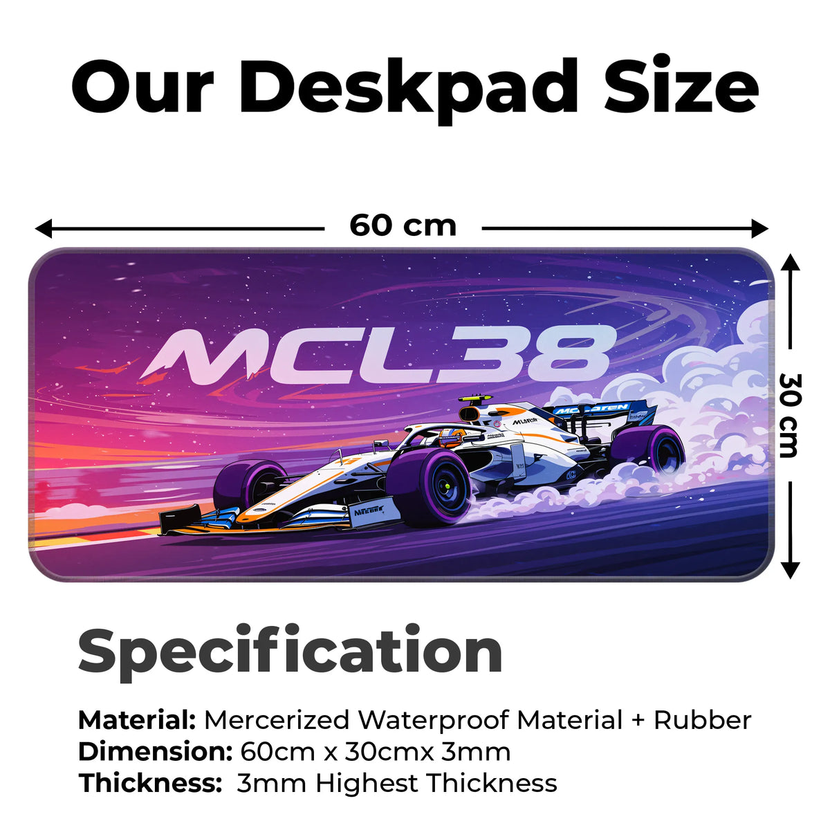McLaren MCL38 Formula 1 Racing Deskmat