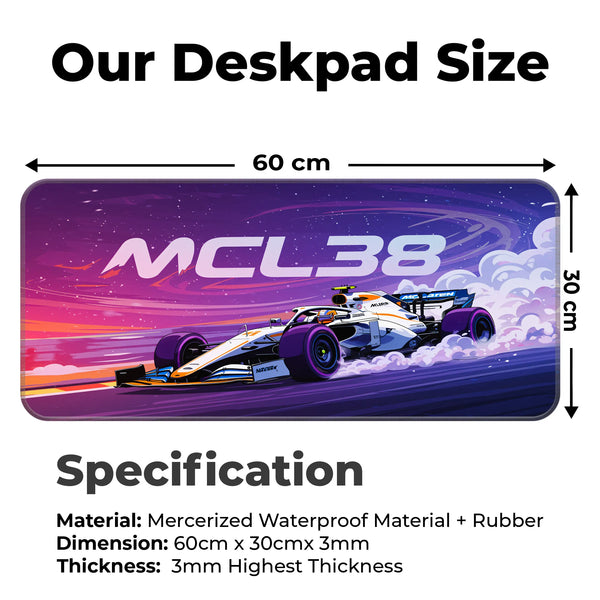 McLaren MCL38 Formula 1 Racing Deskmat